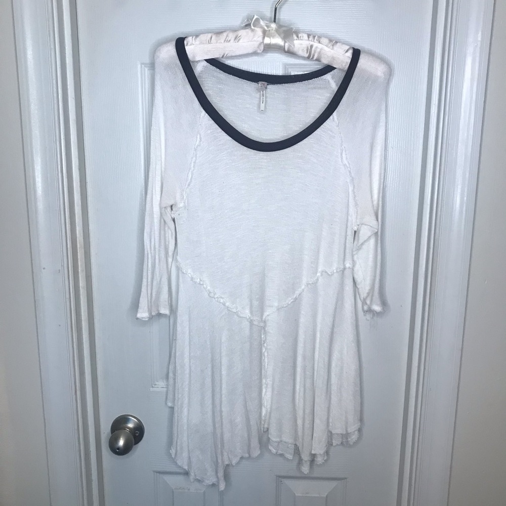 Free People Intimates Asymmetrical 3/4 Sleeve Top